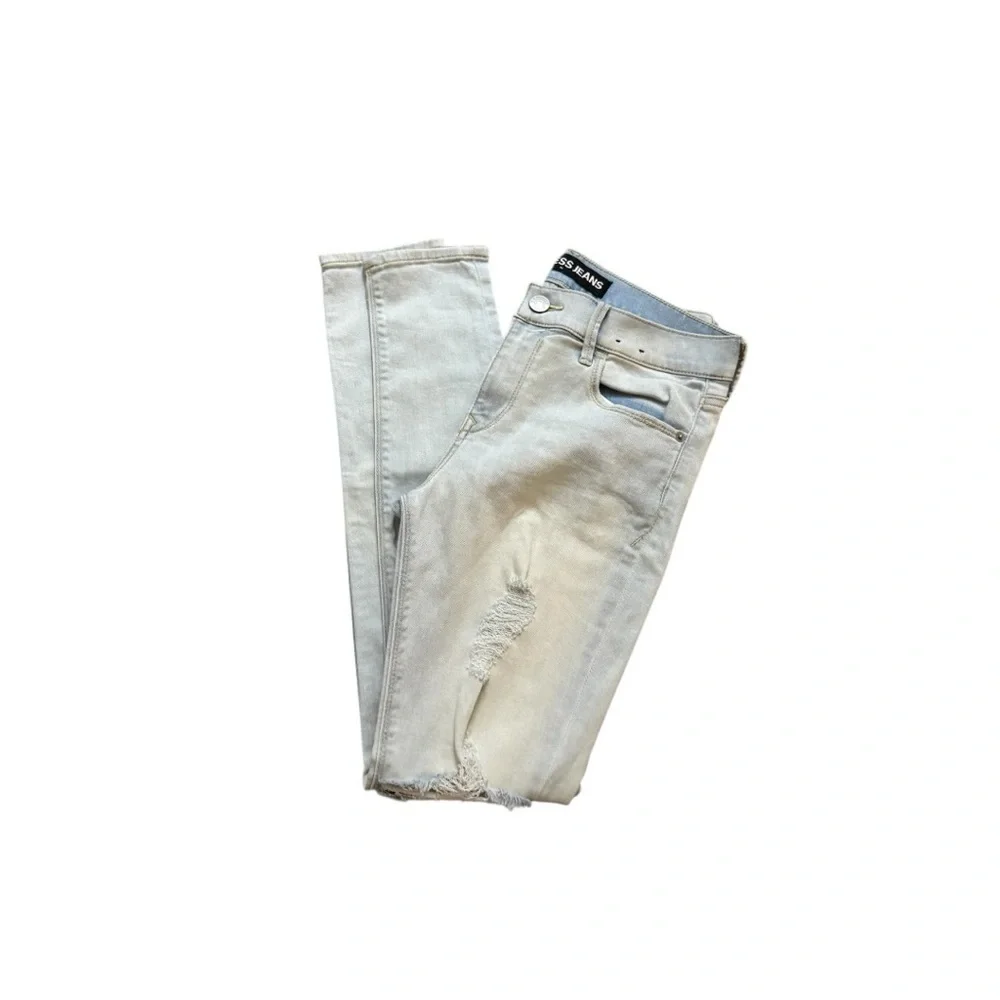 Express Light Wash Ripped Women's Jeggings - Picture 1 of 6